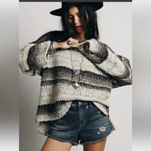 Free People chunky boyfriend striped sweater